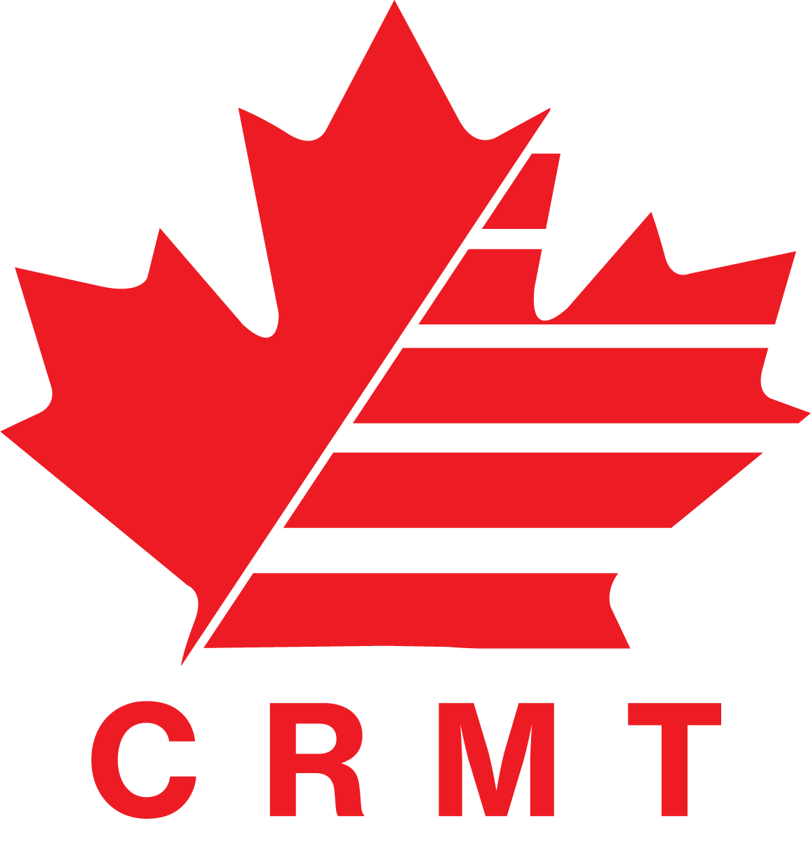 Logo for CRMT Contracting. A red maple leaf with the text CRMT underneath
